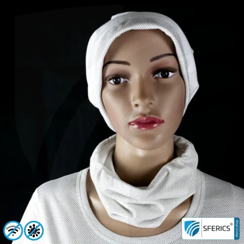 ANTIWAVE shielding, elastic tube scarf | protection against HF electrosmog with efficiency up to 99,9% | shielding fabric with silver for an antibacterial effect through silver ions 22 ANTIWAVE shielding, elastic tube scarf | protection against HF electrosmog with efficiency up to 99.9% | shielding fabric with silver for an antibacterial effect through silver ions