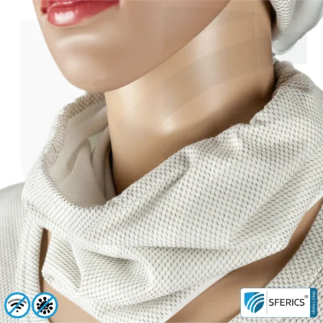 ANTIWAVE shielding, elastic tube scarf | protection against HF electrosmog with efficiency up to 99.9% | shielding fabric with silver for an antibacterial effect through silver ions
