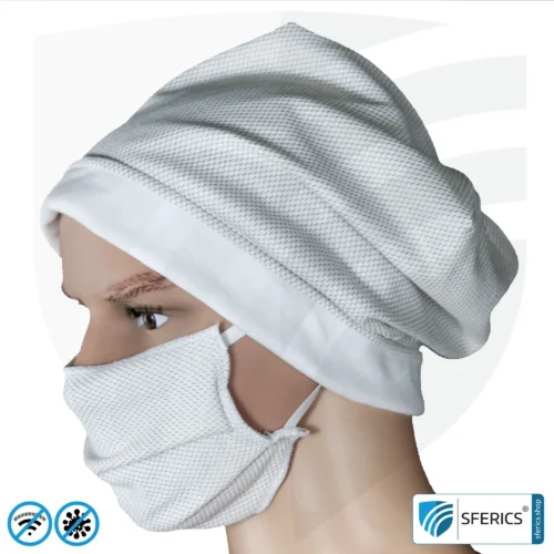 ANTIWAVE MNP protective mask for mouth and nose | shielding fabric with silver for an antibacterial effect through silver ions | 3x maximum hygiene, effectiveness and comfort