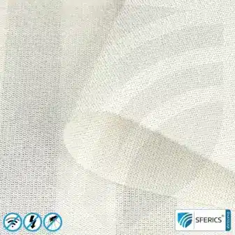 WHITE SILK shielding fabric | Elegant silk fabric for the production of high-performance curtains, canopies, and room dividers | HF shielding against electromagnetic pollution up to 54 dB | Effective against 5G!
