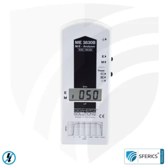 LF ANALYSER ME3830B | Potential-free low frequency meter for electromagnetic smog | Detection of alternating electric fields and magnetic fields | Measuring range 16 Hz to 100 kHz