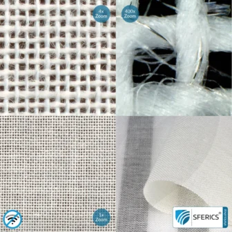 ULTIMA ARBOR Shielding Fabric | maximally ecological, made from LENZING ECOVERO viscose fibres | ideal for making curtains and room dividers | RF shielding attenuation against electromagnetic smog up to 42 dB | 5G ready!