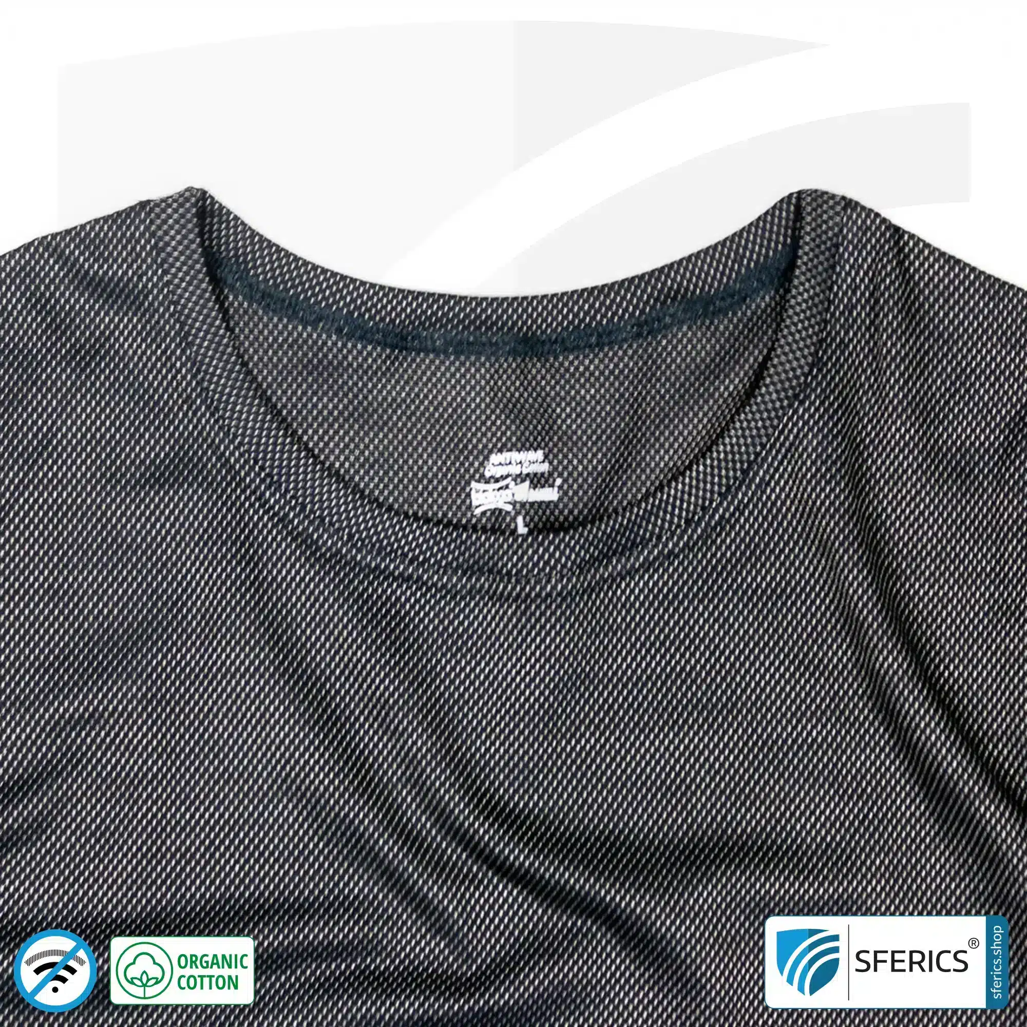 Shielding ANTIWAVE shirt for men | black | Protection up to 30 dB against HF electrosmog (mobile phone, WIFI, LTE) | Ideal for electrosensitive people 3 Shielding ANTIWAVE shirt for men | black | Protection up to 30 dB against HF electrosmog (mobile phone, WIFI, LTE) | Ideal for electrosensitive people