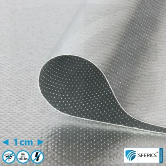 A300 HEMP | Shielding per Military Standard MIL-STD-188-125 | Double-laminated fleece for redundant high-end EMF shielding | RF attenuation up to 123 dB | Highly effective against radio waves + electromagnetic pulses. 90 cm width.