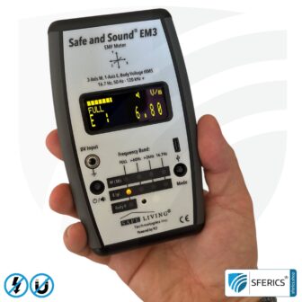 Safe & Sound EM3 Detector | Precise 3-in-1 EMF Low-Frequency Meter for Electrosmog | Frequency Range 16 Hz - 120 kHz | 3D Magnetic Field Measurement