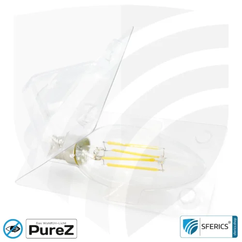 4 watt LED filament candle Pure-Z NEO | bright as 38 watts, 400 lumens | CRI 97 | flicker-free | warm white | E14 | clear