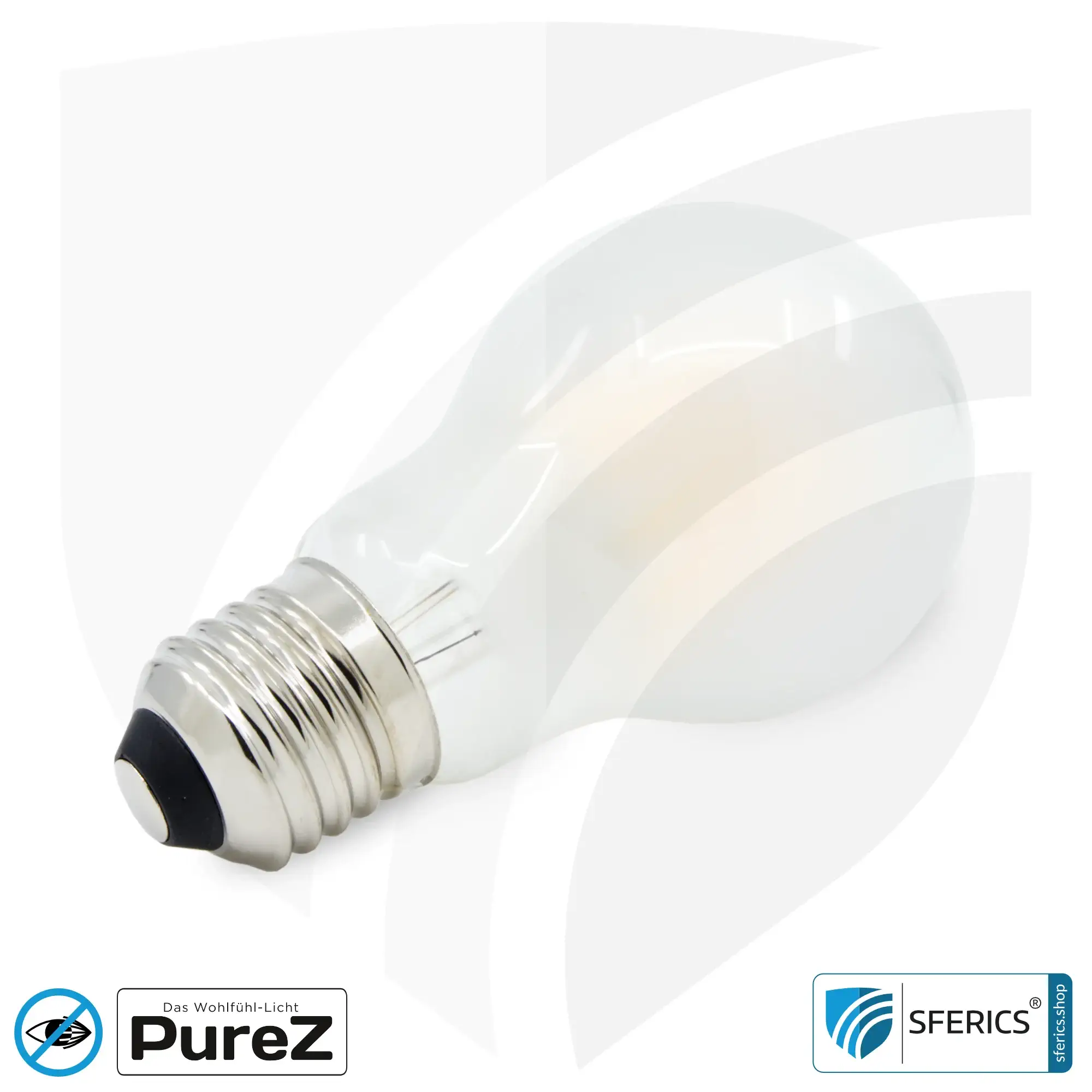 6,4 watt LED filament Pure-Z NEO | bright as 55 watts, 650 lumens | CRI 97 | flicker-free | warm white | E27 4 6,4 watt LED filament Pure-Z NEO | bright as 55 watts, 650 lumens | CRI 97 | flicker-free | warm white | E27. frosted