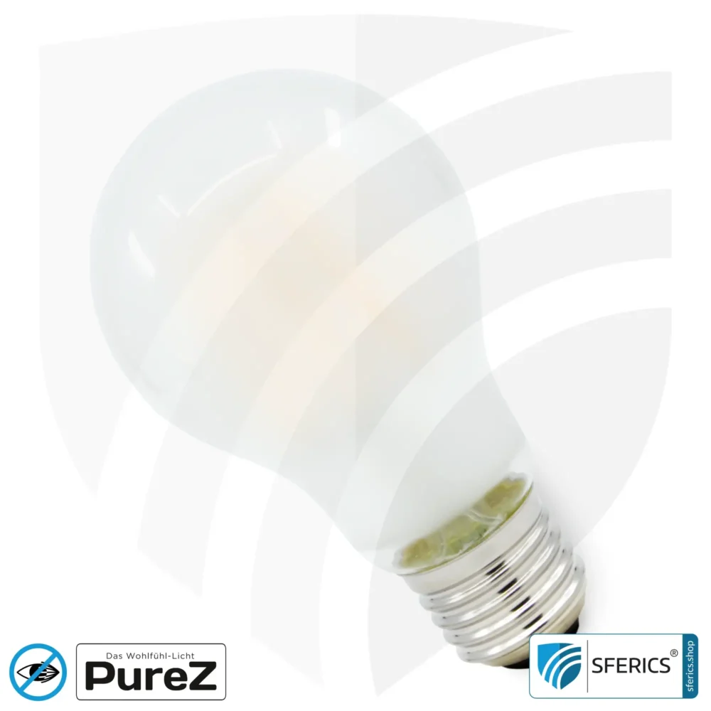 6,4 watt LED filament Pure-Z NEO | bright as 55 watts, 650 lumens | CRI 97 | flicker-free | warm white | E27. frosted