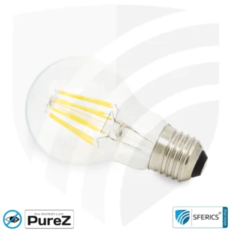 6,4 watt LED filament Pure-Z NEO | bright as 55 watts, 650 lumens | CRI 97 | flicker-free | warm white | E27. clear