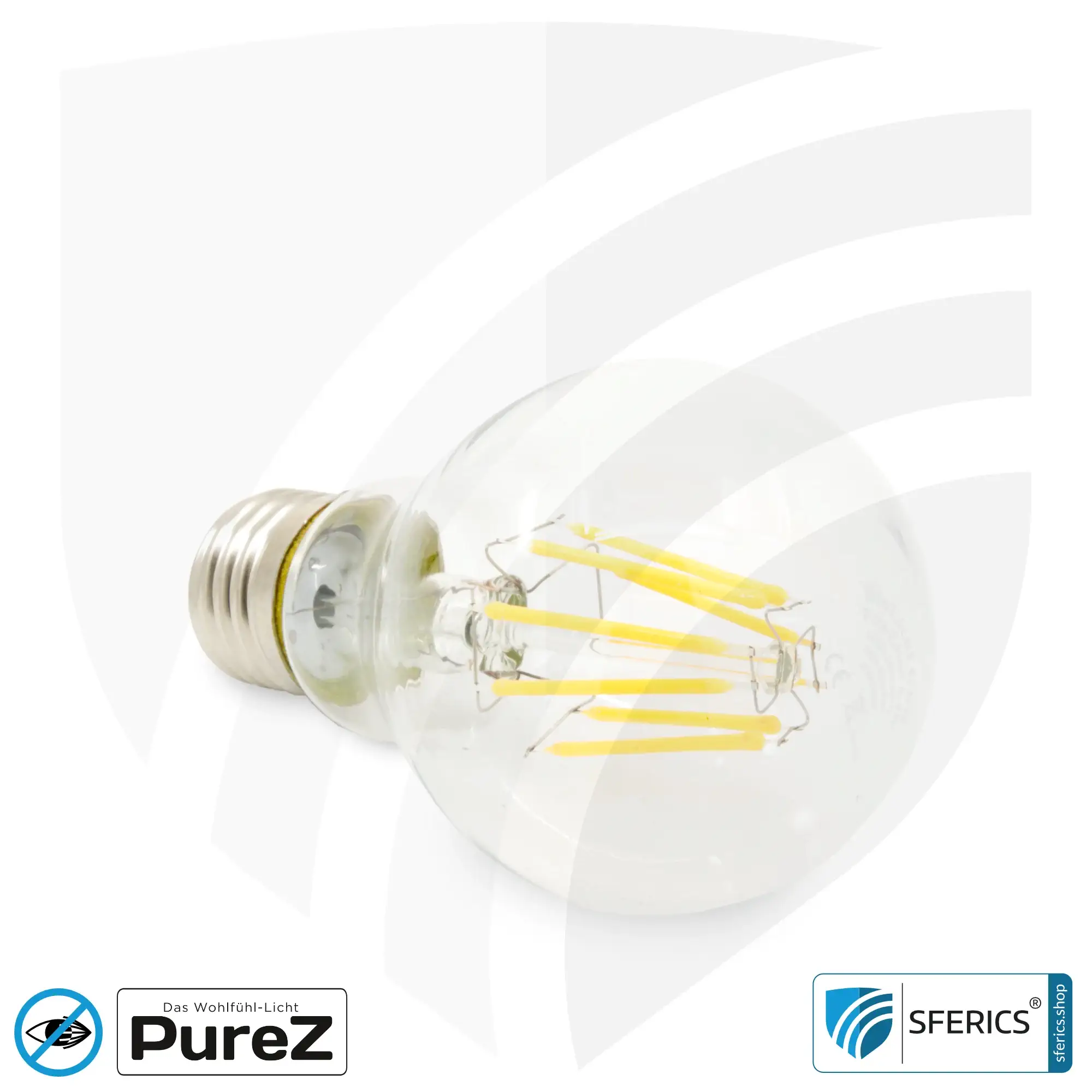6,4 watt LED filament Pure-Z NEO | bright as 55 watts, 650 lumens | CRI 97 | flicker-free | warm white | E27 8 6,4 watt LED filament Pure-Z NEO | bright as 55 watts, 650 lumens | CRI 97 | flicker-free | warm white | E27. clear