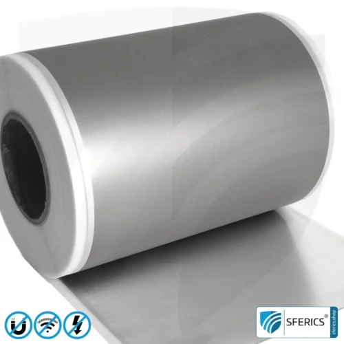 Magnetic Field Shielding Foil M2A | Very thin, two-layer foil for effective magnetic field shielding | Aluminum surface for very high RF shielding attenuation | 21 cm width | groundable