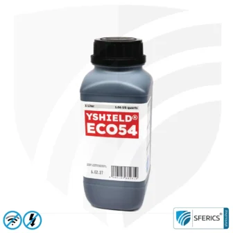 Shielding Paint ECO54 | Special paint without preservatives for indoor use | HF shielding attenuation against electrosmog up to 75 dB at 40 GHz. 1 Liter.