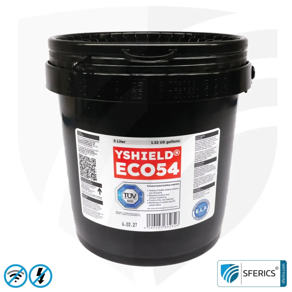 Shielding Paint ECO54 | Special paint without preservatives for indoor use | HF shielding attenuation against electrosmog up to 75 dB at 40 GHz