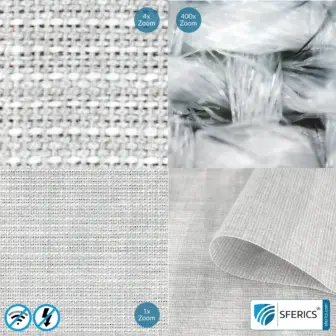 STEEL LIGHT shielding fabric | for curtains, bedding and blankets | RF screening attenuation against electrosmog up to 42 dB | Effective against 5G!