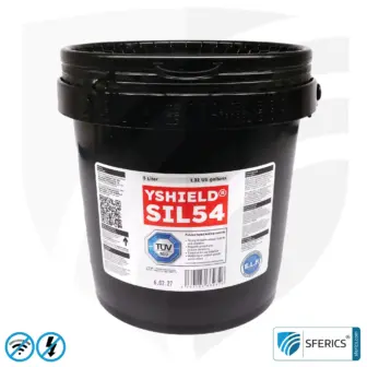 Shielding Paint SIL54 | Special paint without preservatives for indoor use | HF shielding attenuation against electrosmog up to 75 dB at 40 GHz